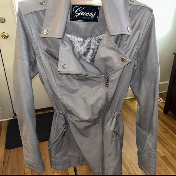 Guess Light Weight Gray Full Zip Jacket Sz S - Picture 1 of 3
